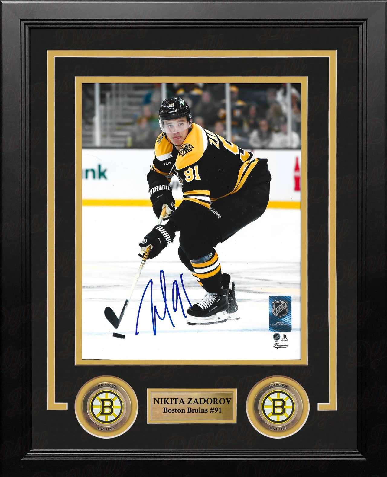 Nikita Zadorov in Action Boston Bruins Autographed 8" x 10" Framed Hockey Photo