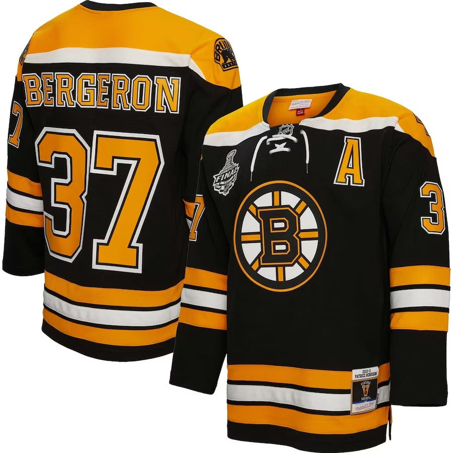 Patrice Bergeron Boston Bruins Mitchell & Ness 2010/11 Alternate Captain Patch Blue Line Jersey