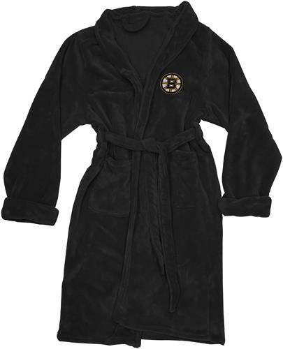 Boston Bruins Men's Plush Silk Bath Robe