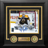 Tim Thomas 2011 Stanley Cup Finals Action Boston Bruins Autographed 8" x 10" Framed Hockey Photo - Dynasty Sports & Framing 