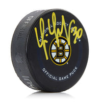 Tim Thomas Boston Bruins Autographed Game Model Puck - Dynasty Sports & Framing 