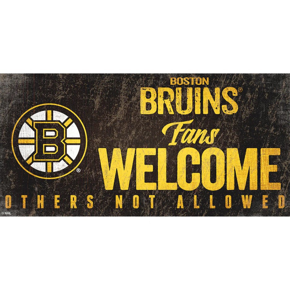 Boston Bruins Fans Welcome Wood Sign