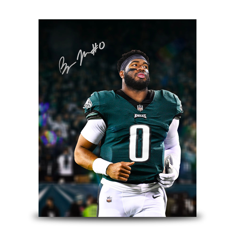 Bryce Huff Philadelphia Eagles Autographed 16" x 20" Blackout Football Photo