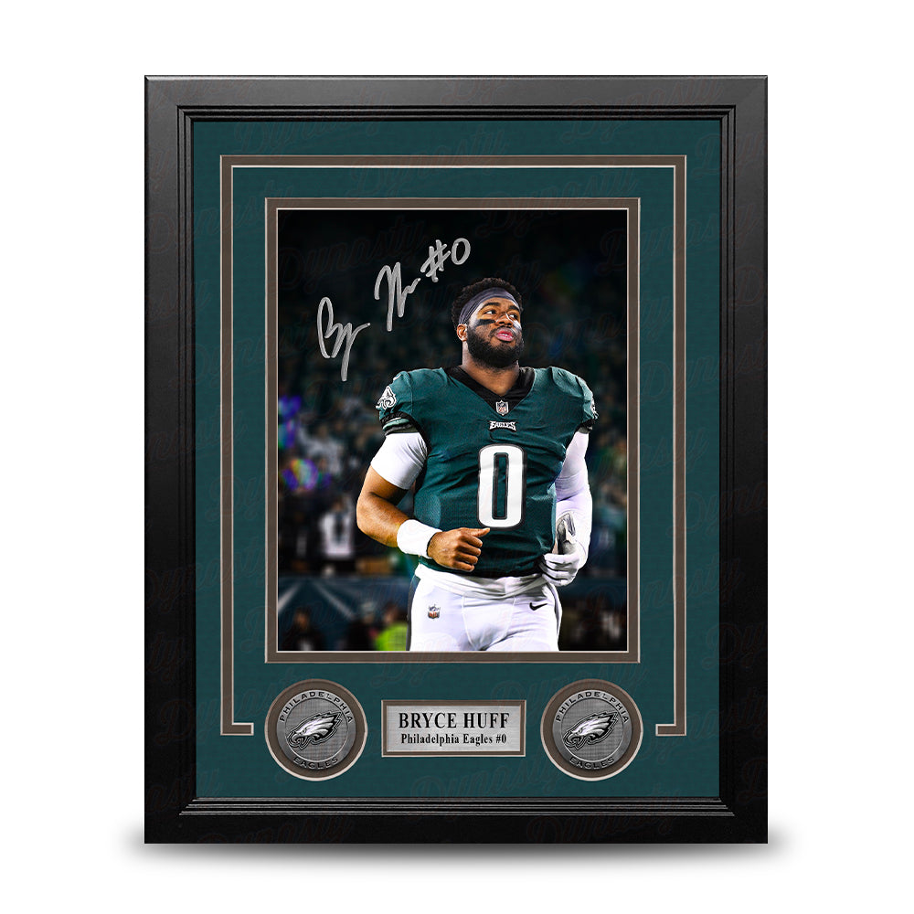 Bryce Huff Philadelphia Eagles Autographed 8" x 10" Framed Blackout Football Photo