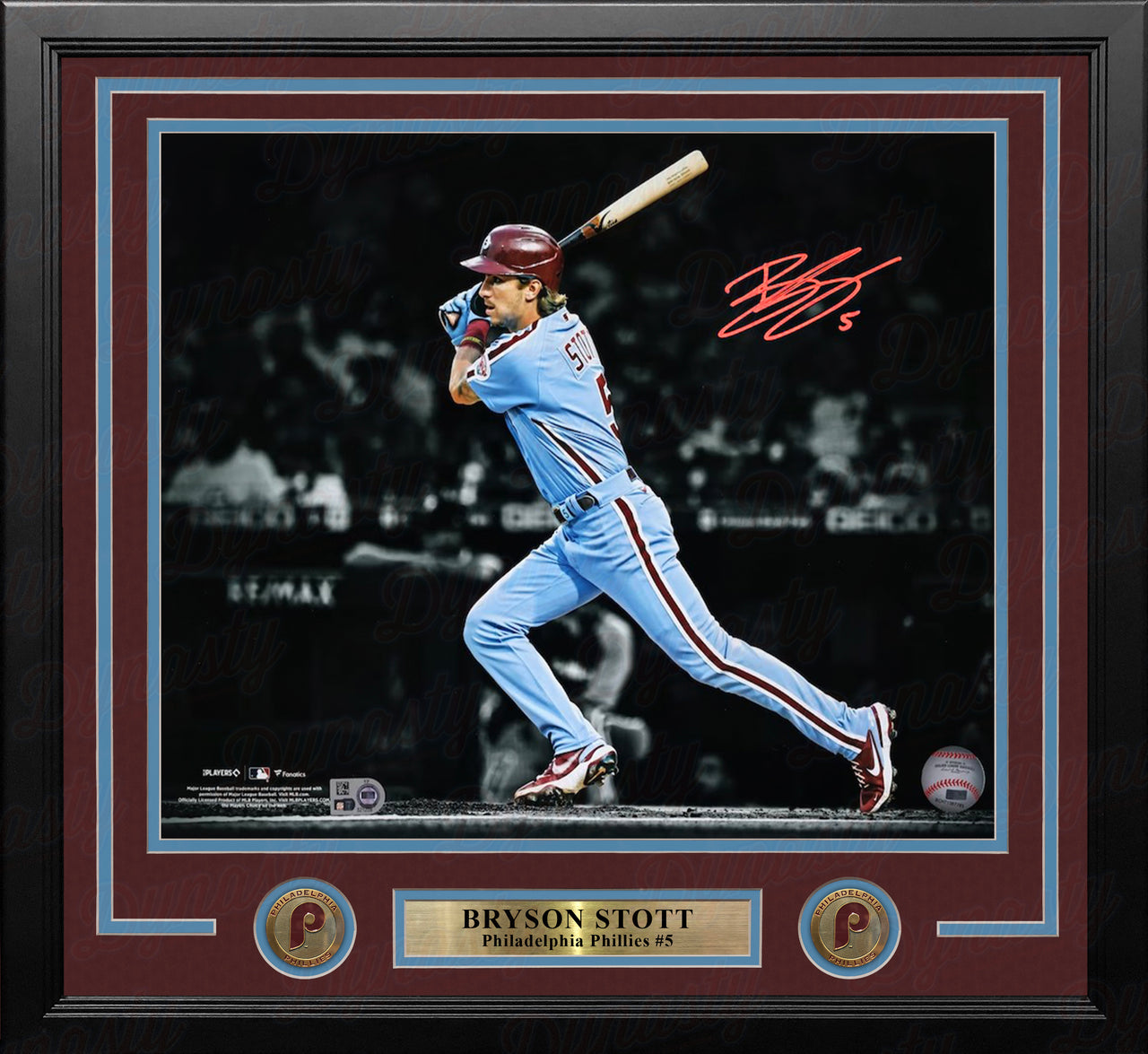 Bryson Stott Philadelphia Phillies Autographed 11" x 14" Framed Blackout Baseball Photo