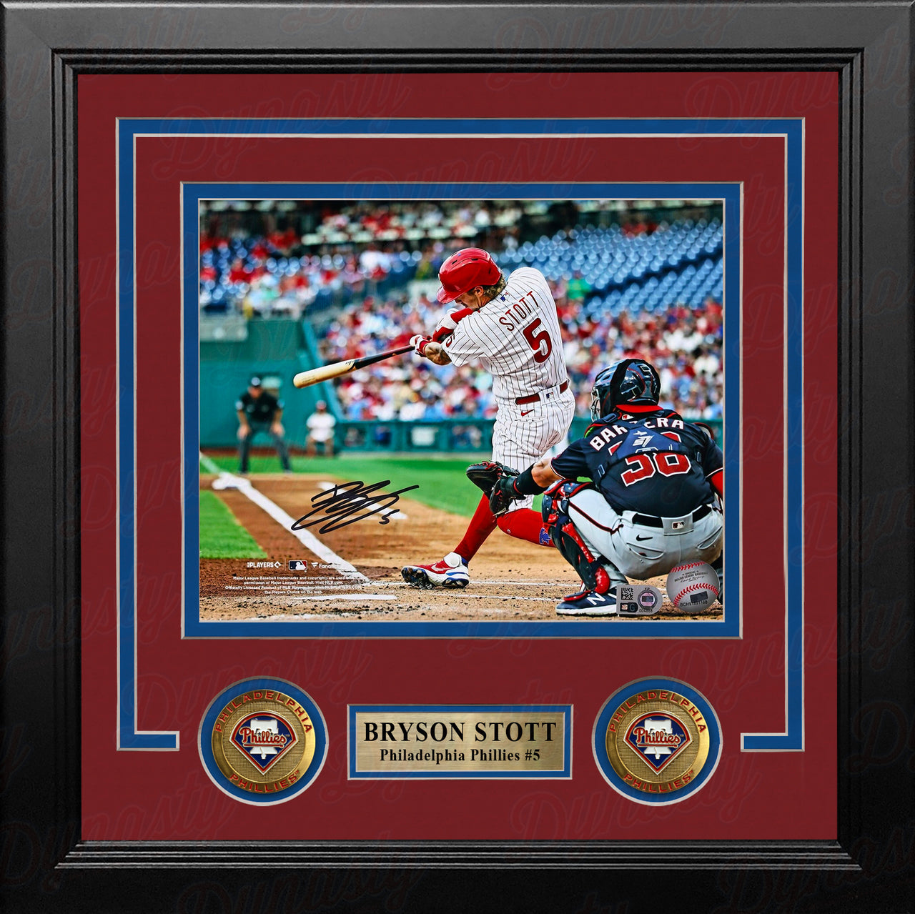 Bryson Stott Home Run Swing Philadelphia Phillies Autographed 8" x 10" Framed Baseball Photo