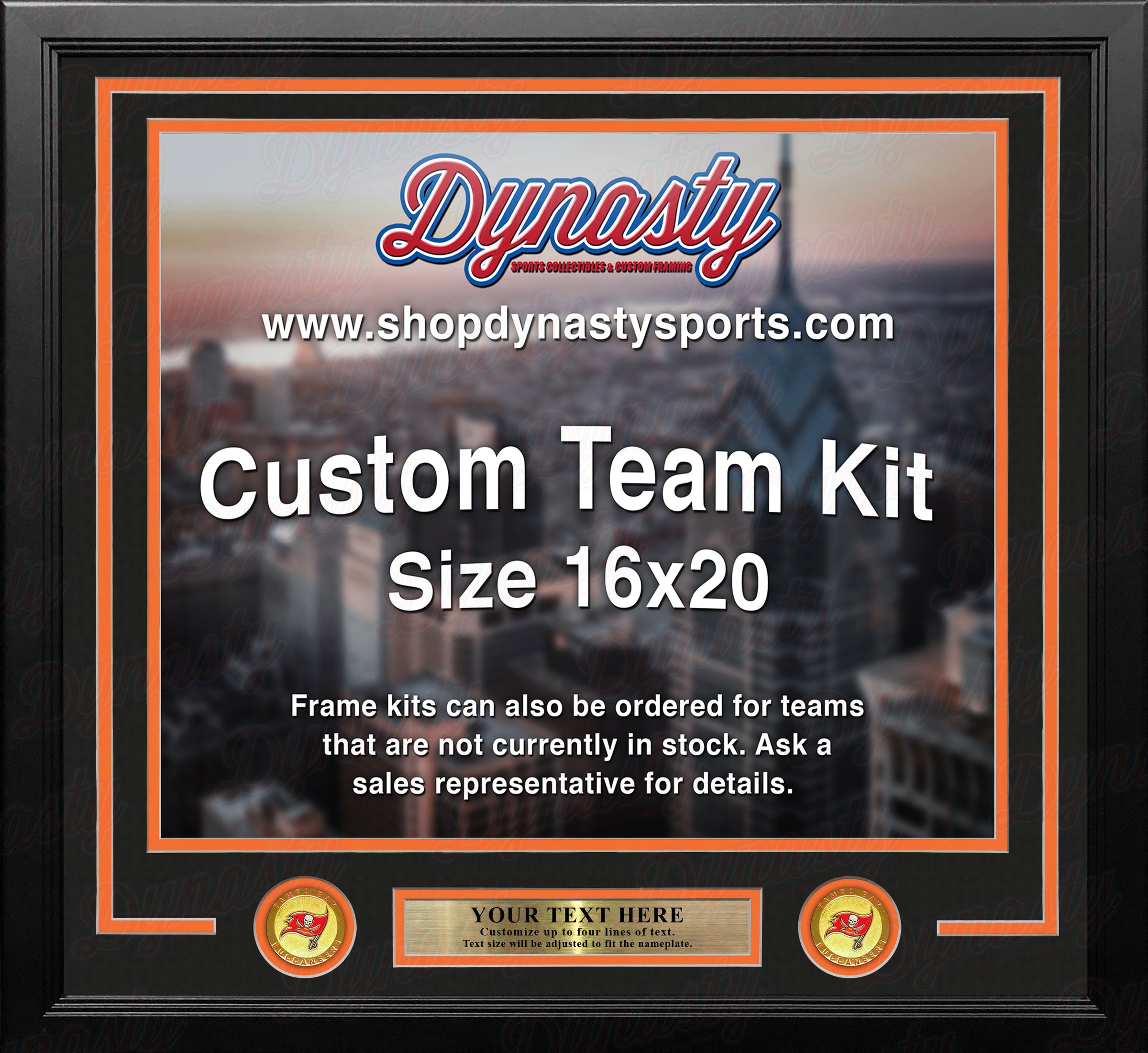 Tampa Bay Buccaneers Throwback Custom NFL Football 16x20 Picture Frame Kit (Multiple Colors)