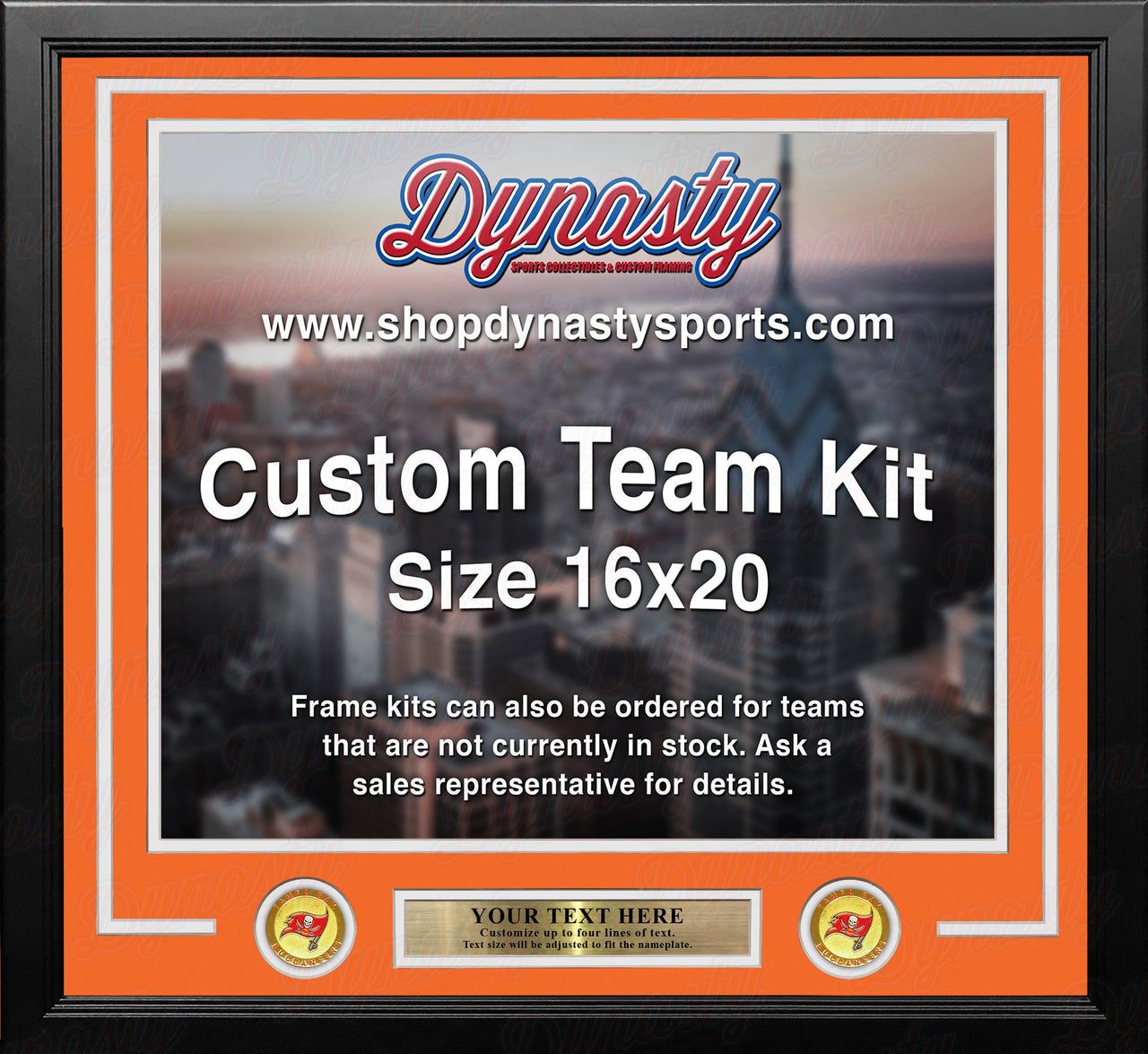 Tampa Bay Buccaneers Throwback Custom NFL Football 16x20 Picture Frame Kit (Multiple Colors)