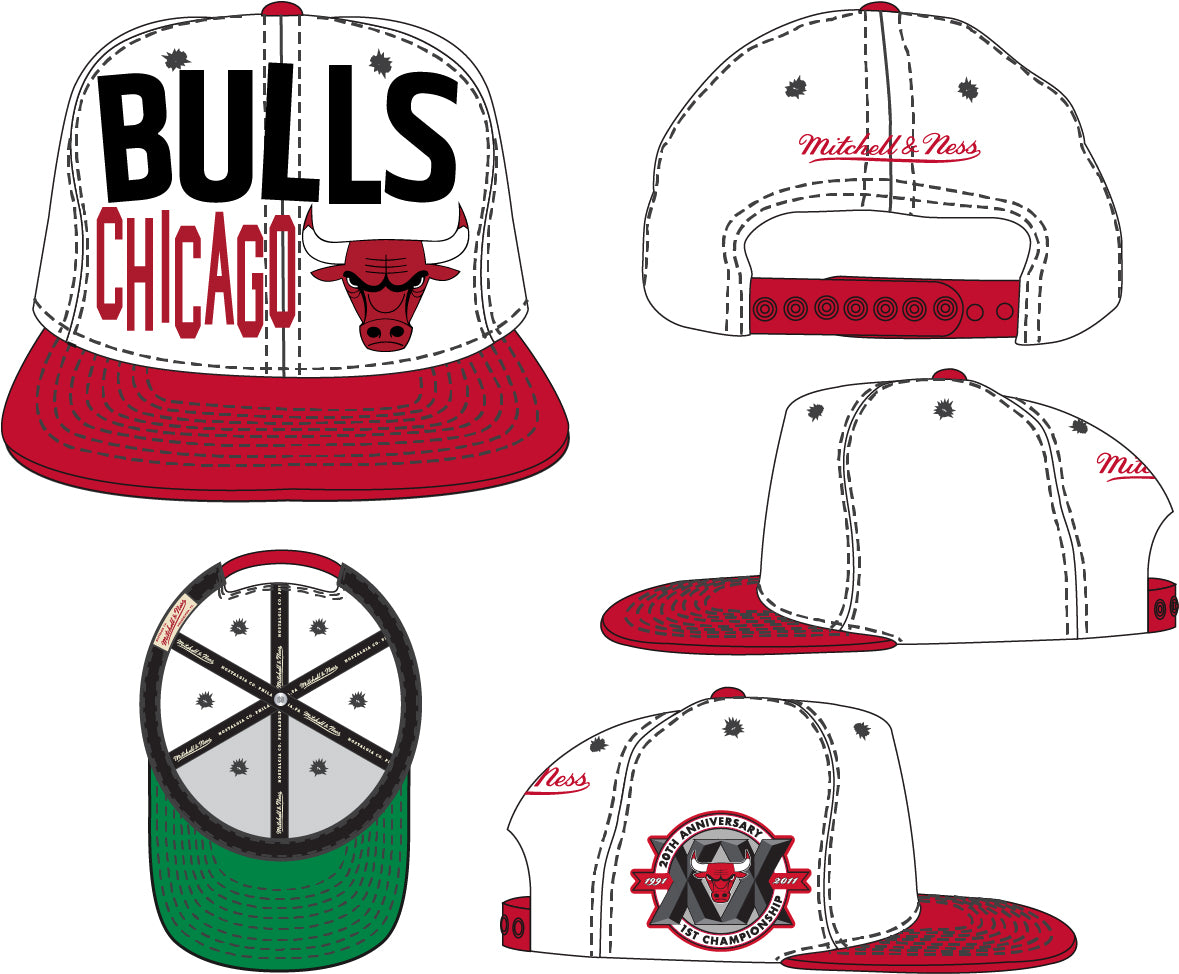 Chicago Bulls Mitchell & Ness Slime Drip Snapback Hat - Black