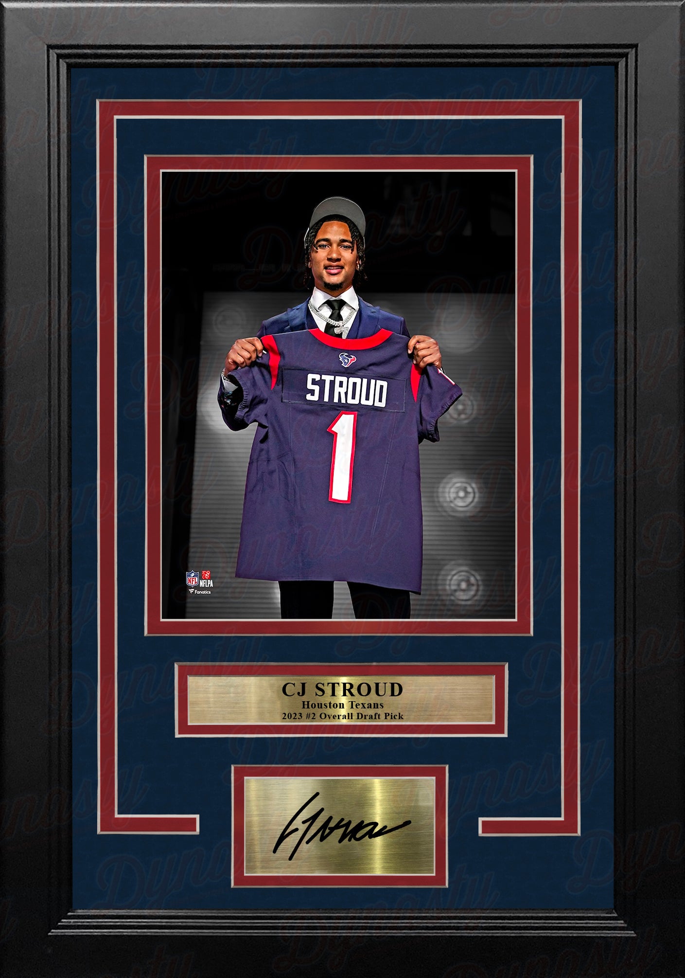 CJ Stroud Houston Texans 8" x 10" Framed Draft Football Photo with Engraved Autograph - Dynasty Sports & Framing 