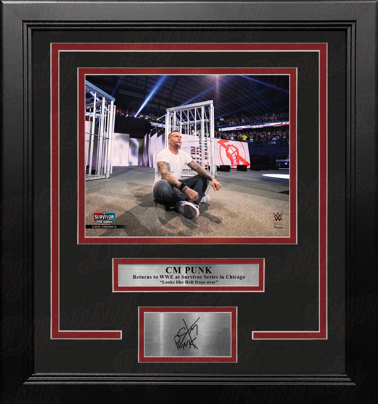 CM Punk Returns at Survivor Series 8" x 10" Framed WWE Wrestling Photo with Engraved Autograph
