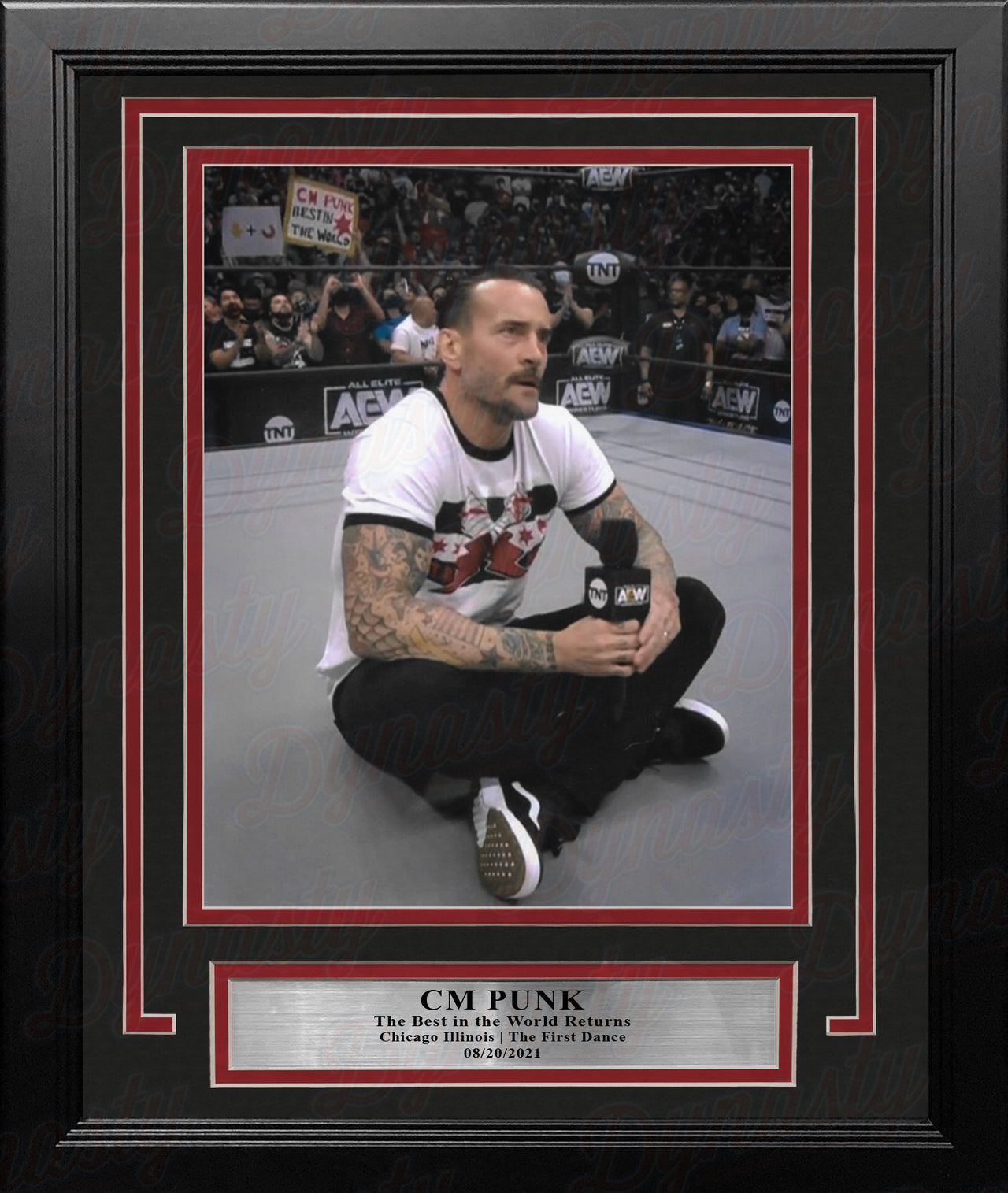CM Punk Returns to Chicago 8" x 10" Framed AEW Wrestling Debut Photo - Dynasty Sports & Framing