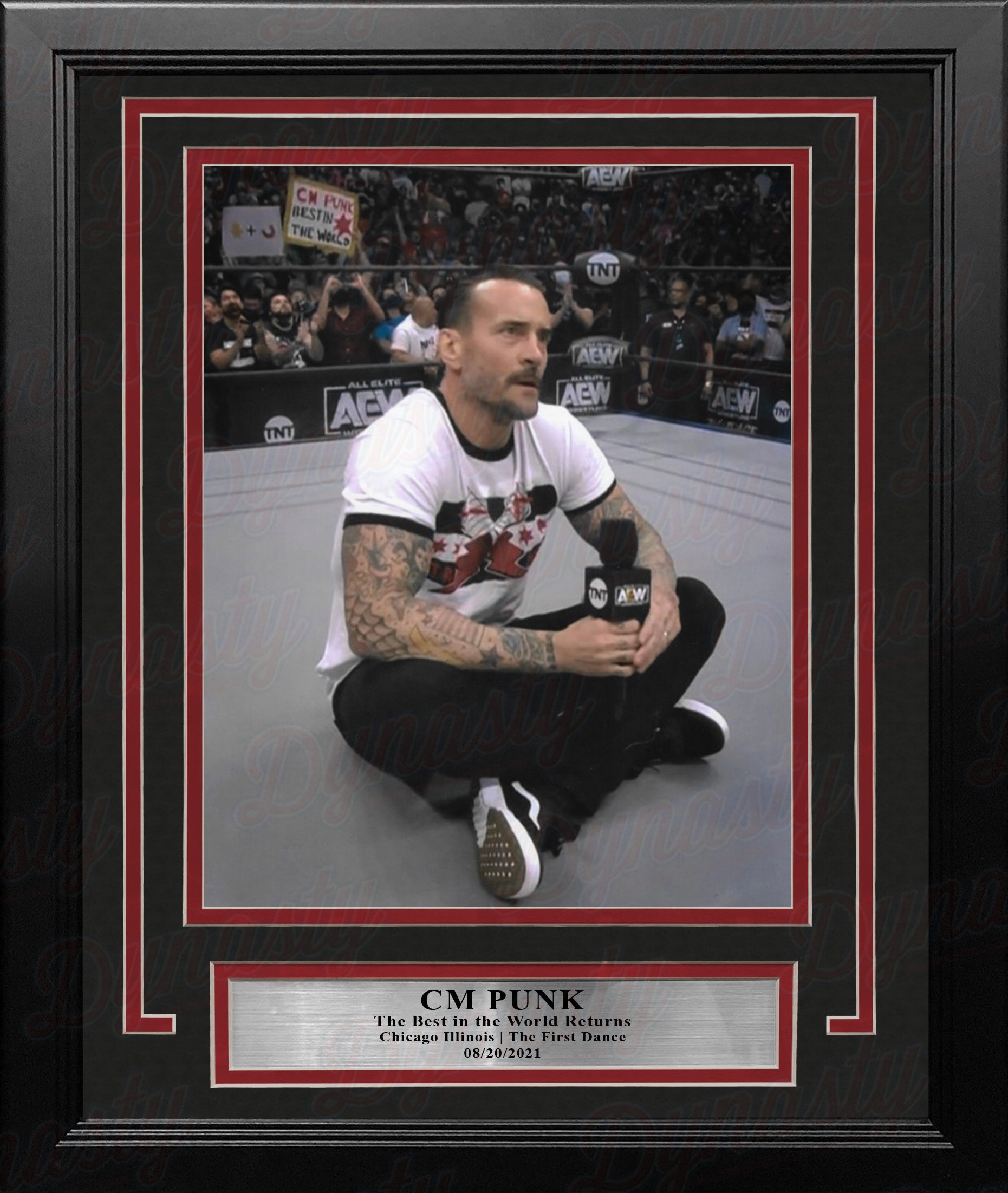 CM Punk Returns to Chicago 8" x 10" Framed AEW Wrestling Debut Photo - Dynasty Sports & Framing 