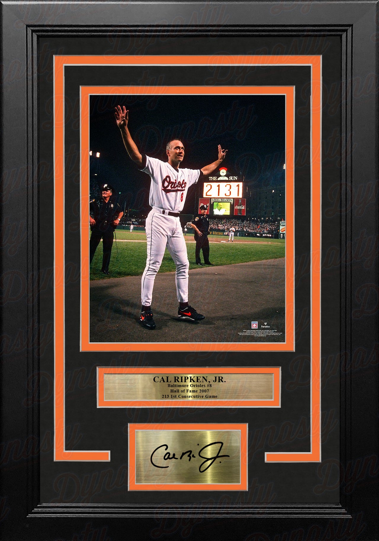 Cal Ripken, Jr. Baltimore Orioles 2131st Game 8" x 10" Framed Baseball Photo with Engraved Autograph - Dynasty Sports & Framing
