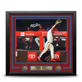 Cal Stevenson Robs the Mets Philadelphia Phillies Autographed 11" x 14" Framed Baseball Photo - Dynasty Sports & Framing 