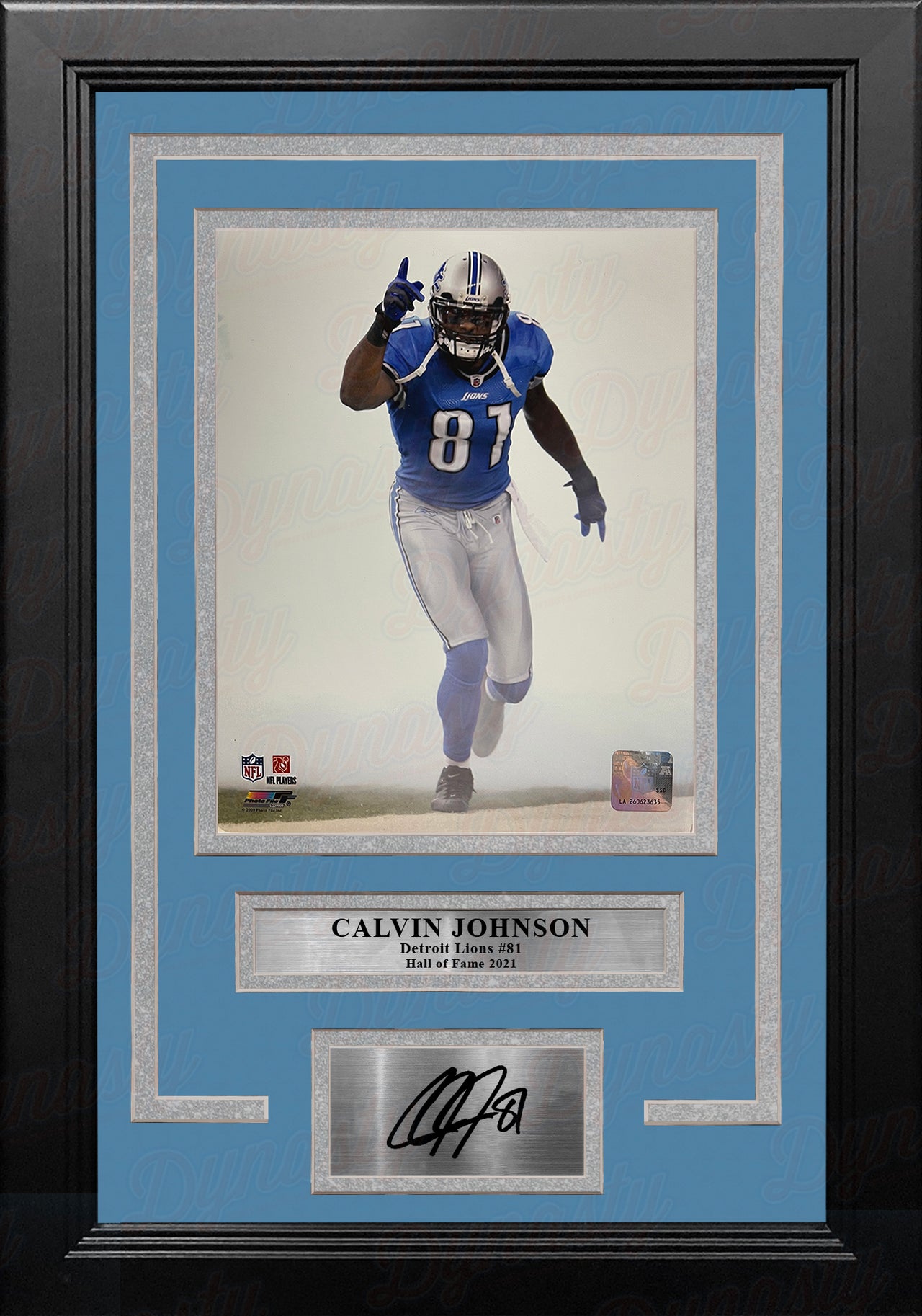 Calvin Johnson in the Smoke Detroit Lions 8" x 10" Framed Football Photo with Engraved Autograph