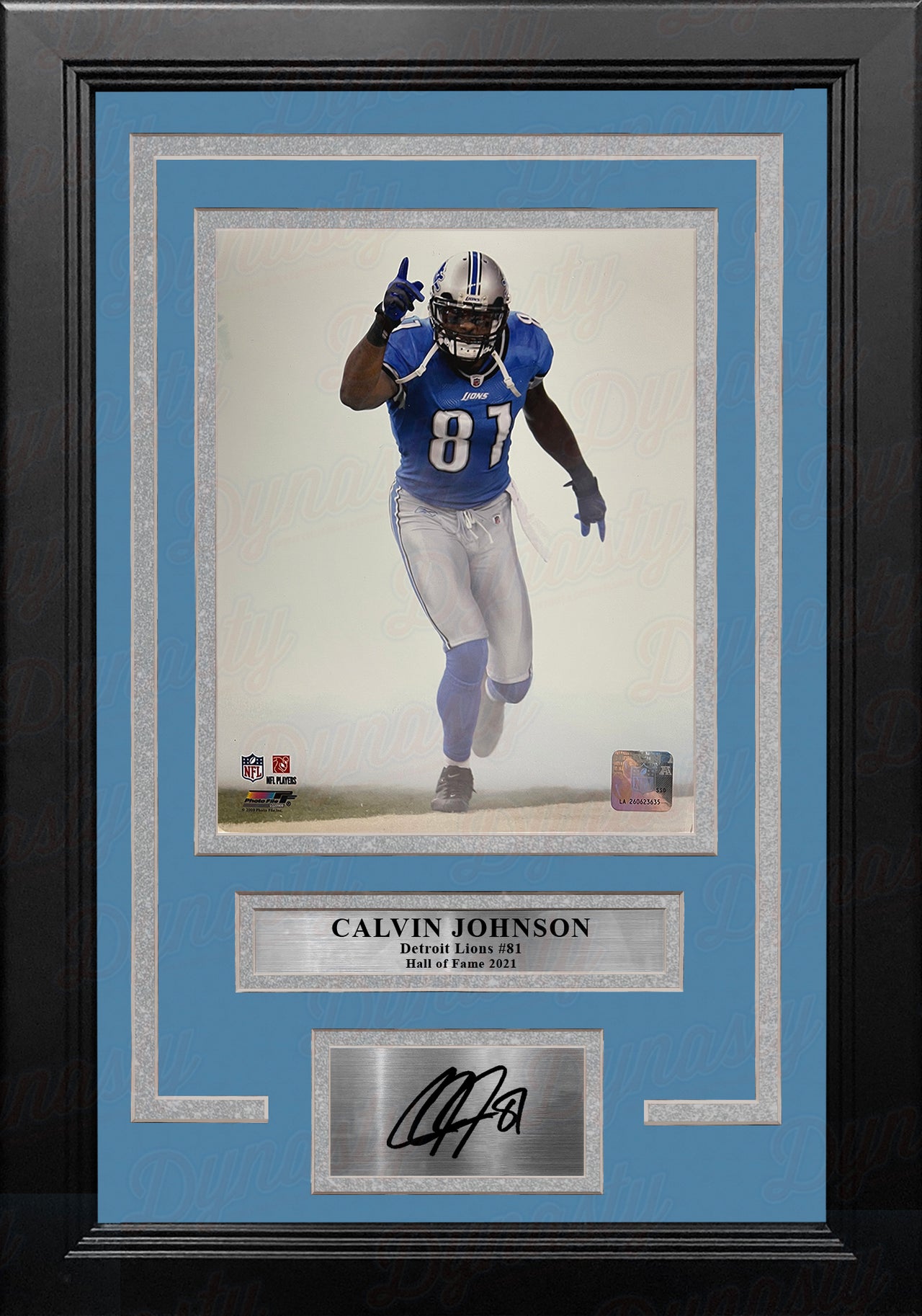 Autographed/Signed Calvin Johnson HOF 21 Detroit Blue Football Jersey JSA  COA at 's Sports Collectibles Store