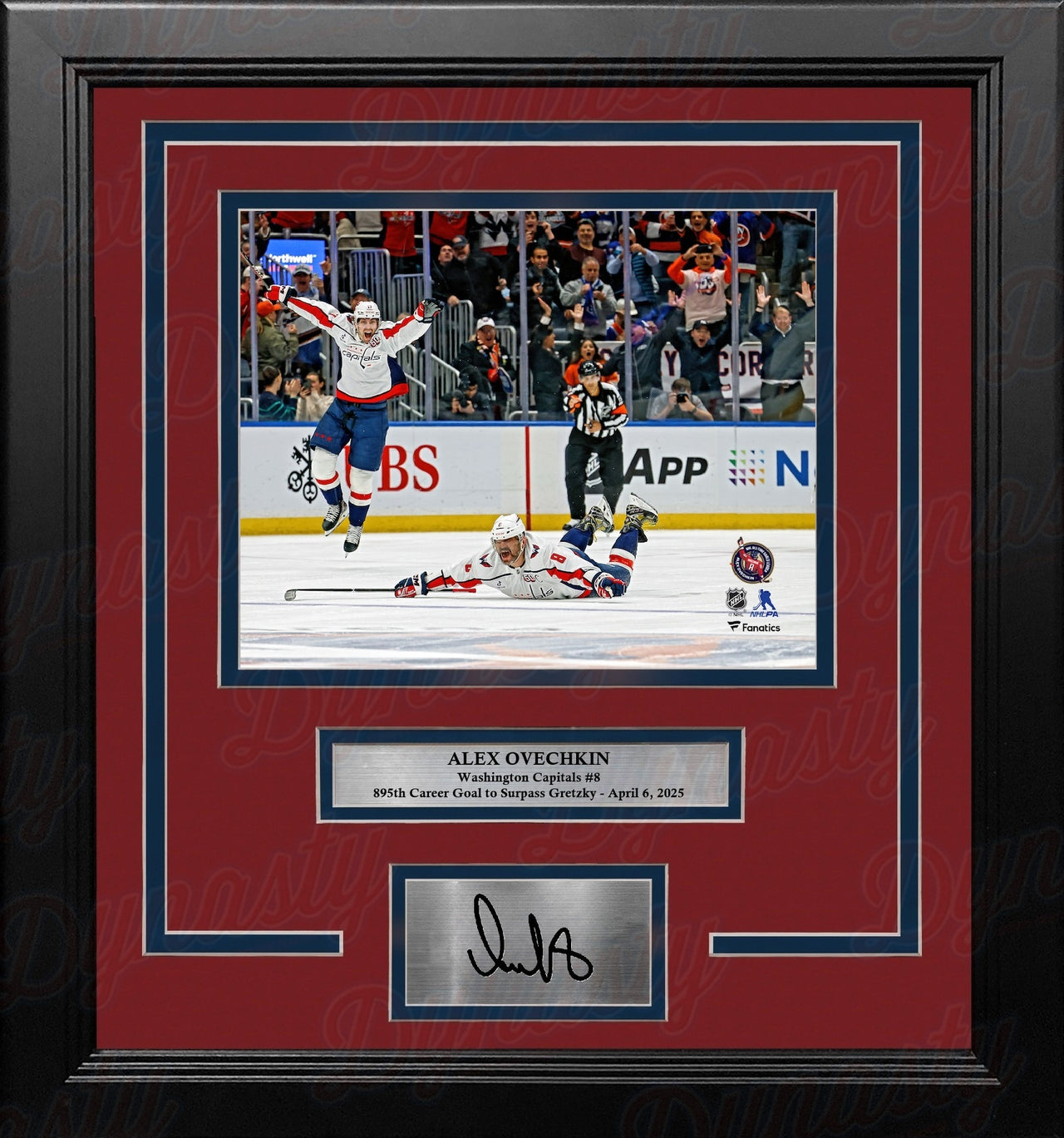 Alex Ovechkin Washington Capitals 895th Goal Celebration 8x10 Framed Photo with Engraved Autograph