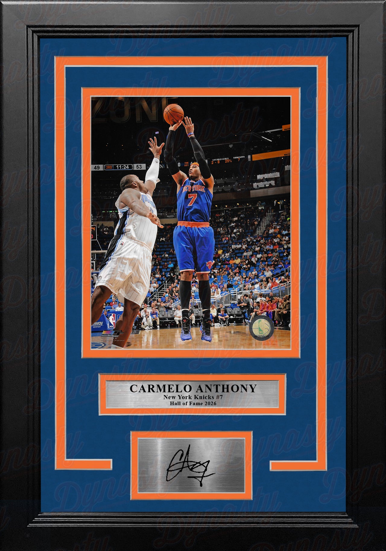 Carmelo Anthony Shooting Action New York Knicks 8x10 Framed Basketball Photo with Engraved Autograph - Dynasty Sports & Framing 