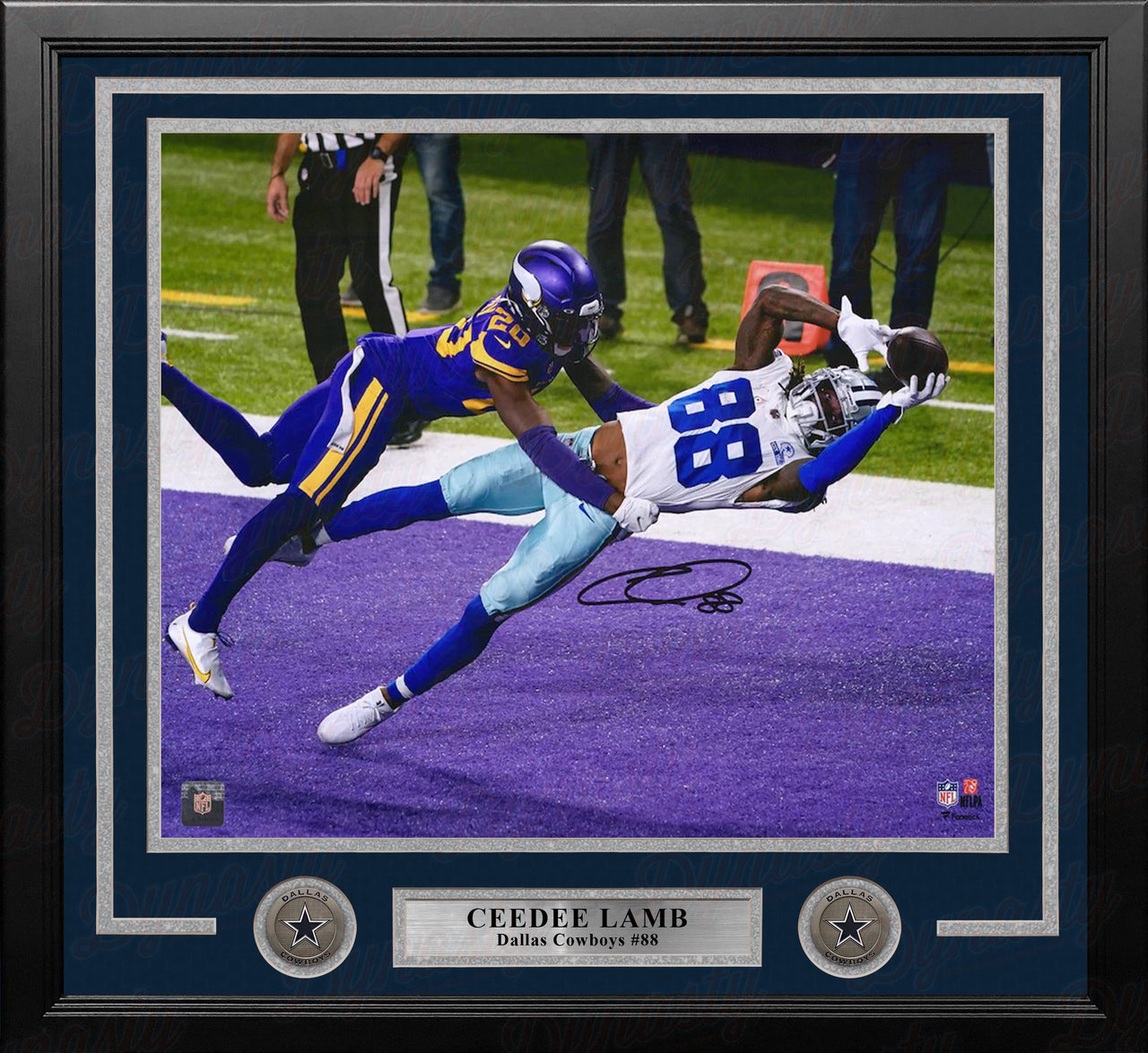 CeeDee Lamb Diving Touchdown Dallas Cowboys Autographed 16" x 20" Framed Football Photo