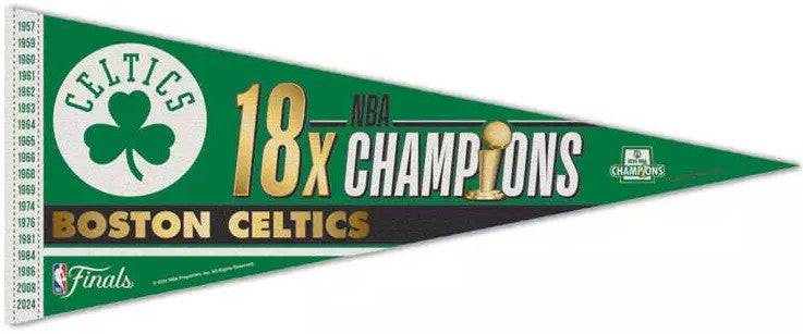 Boston Celtics 18-Time Champions 13" x 32" Premium Pennant