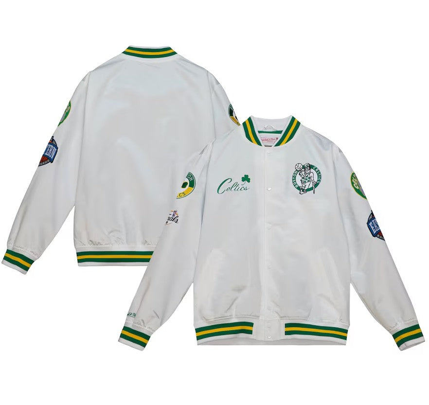 Boston Celtics Mitchell & Ness White City Collection Lightweight Satin ...