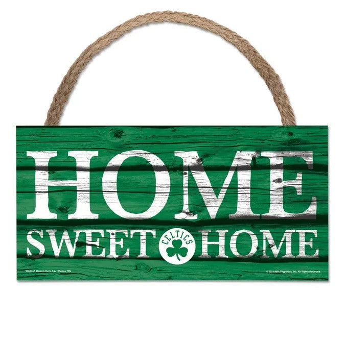 Boston Celtics Home Sweet Home 5" x 10" Wood Sign