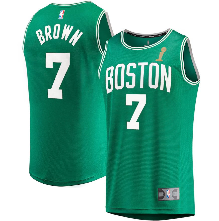 Jaylen Brown Boston Celtics 2024 NBA Finals Champions Fast Break Replica Player Jersey - Kelly Green