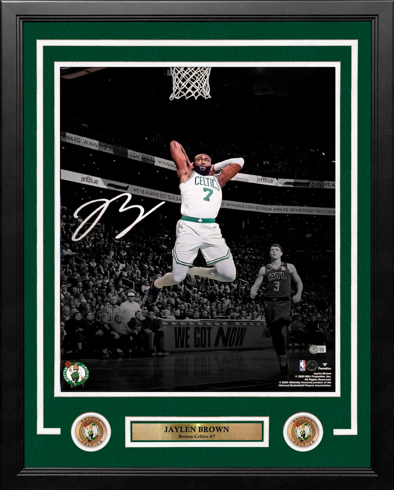 Jaylen Brown Blackout Dunk Boston Celtics Autographed 16" x 20" Framed Basketball Photo
