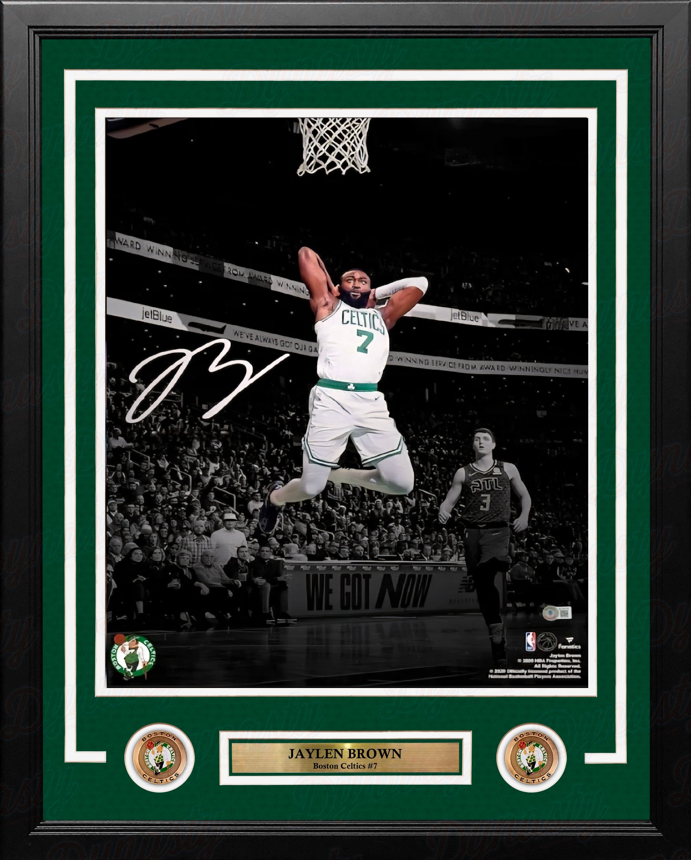 Jaylen Brown Blackout Dunk Boston Celtics Autographed 16" x 20" Framed Basketball Photo