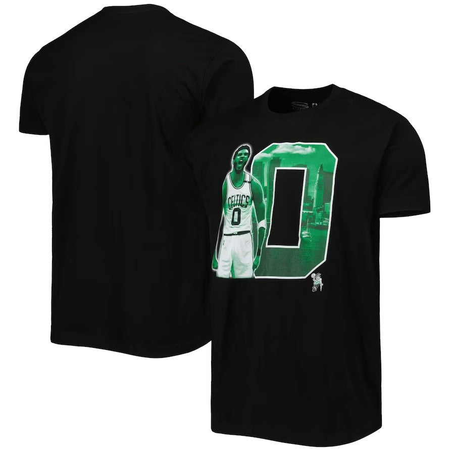 Jayson Tatum Boston Celtics Stadium Essentials Unisex Player Skyline T-Shirt - Black - Dynasty Sports & Framing 