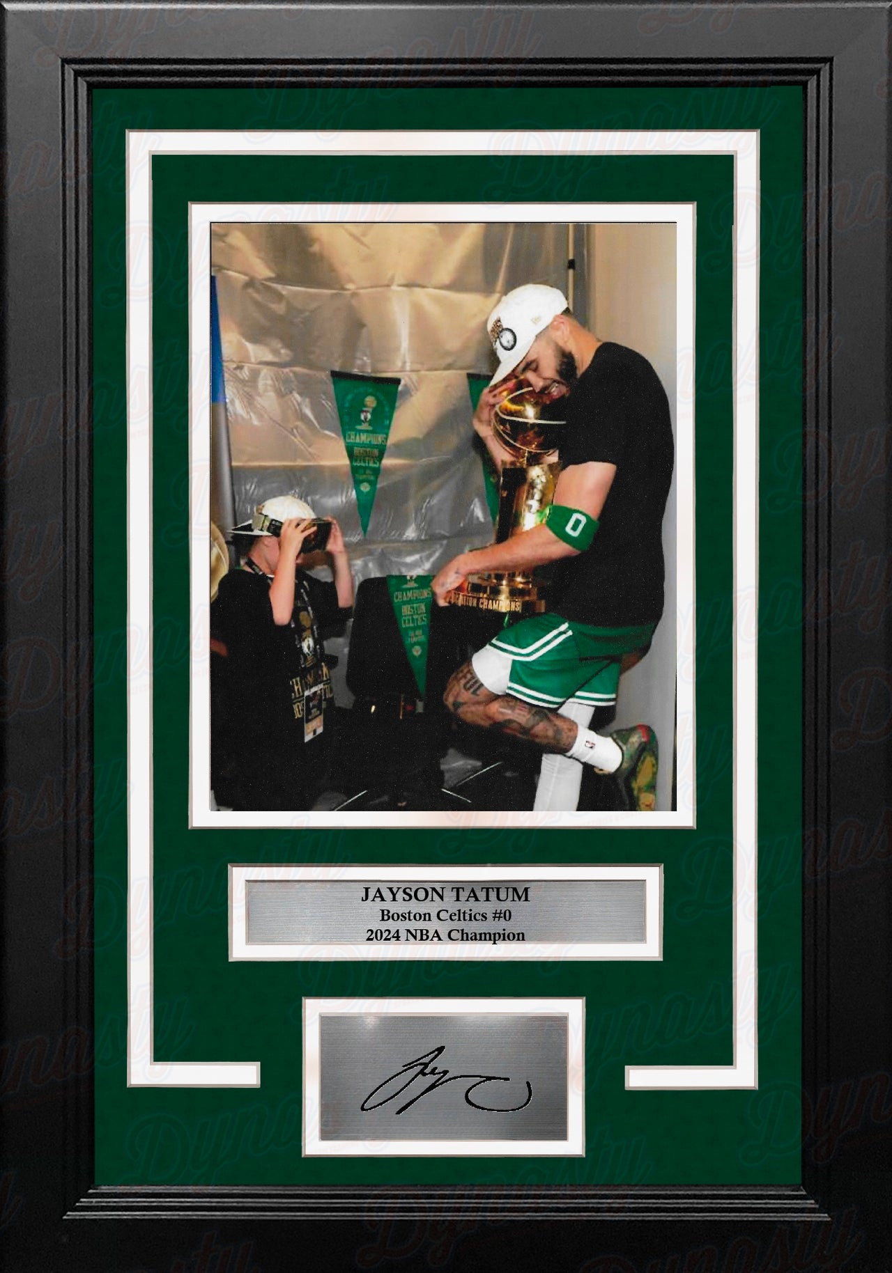 Jayson Tatum 2024 Champions Celebration Boston Celtics 8" x 10" Framed Photo with Engraved Autograph