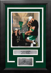 Jayson Tatum 2024 Champions Celebration Boston Celtics 8" x 10" Framed Photo with Engraved Autograph - Dynasty Sports & Framing 