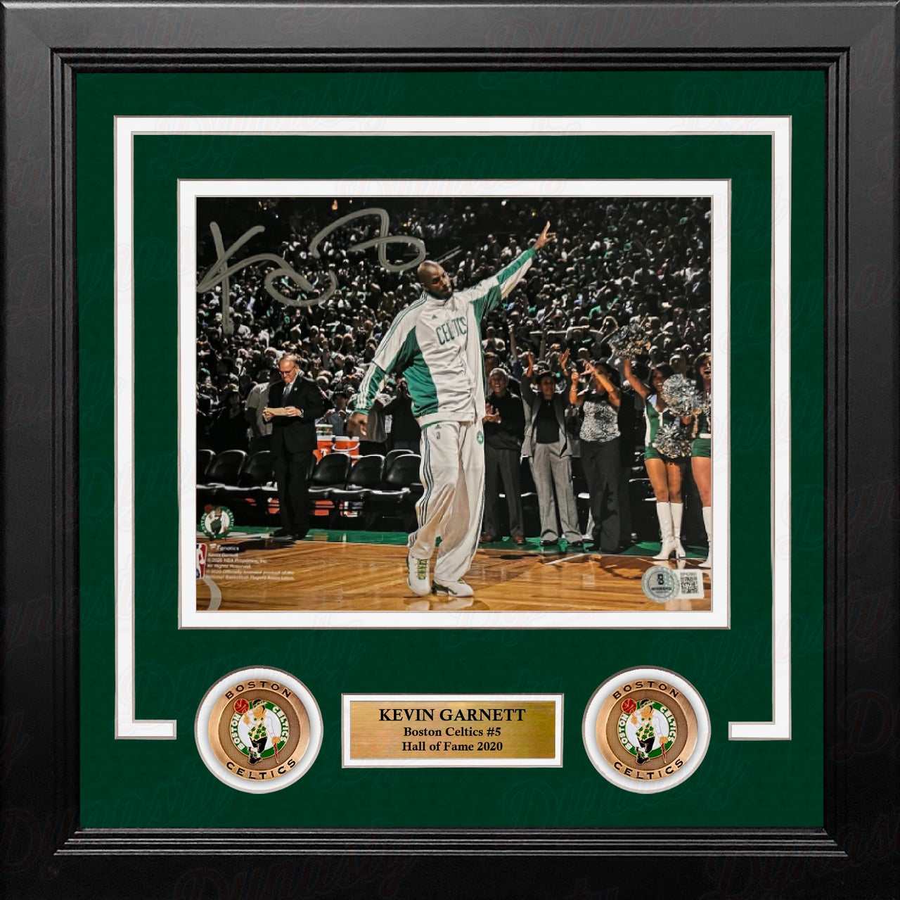 Kevin Garnett Acknowledges the Crowd Boston Celtics Autographed 8" x 10" Framed Basketball Photo
