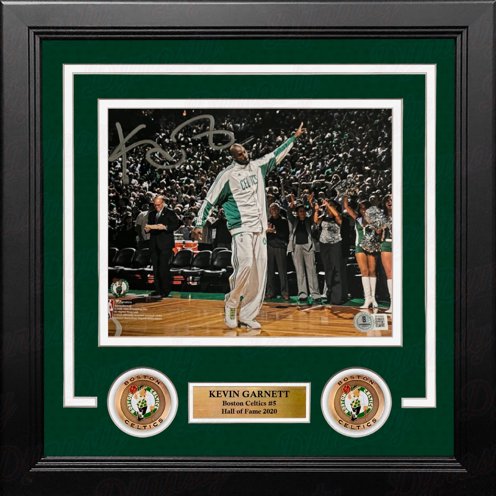 Kevin Garnett Acknowledges the Crowd Boston Celtics Autographed 8" x 10" Framed Basketball Photo