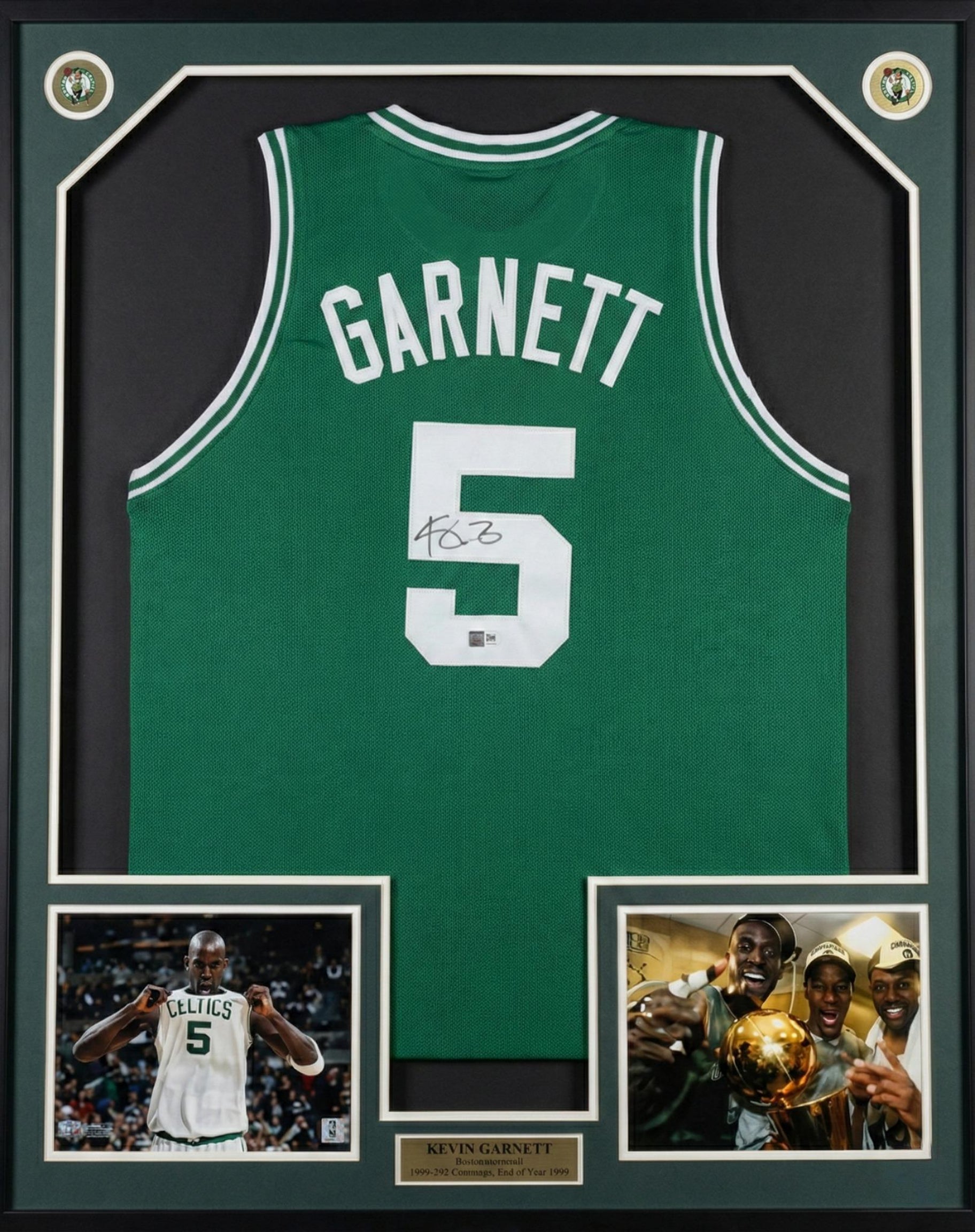 Kevin Garnett Boston Celtics Autographed Framed Basketball Jersey