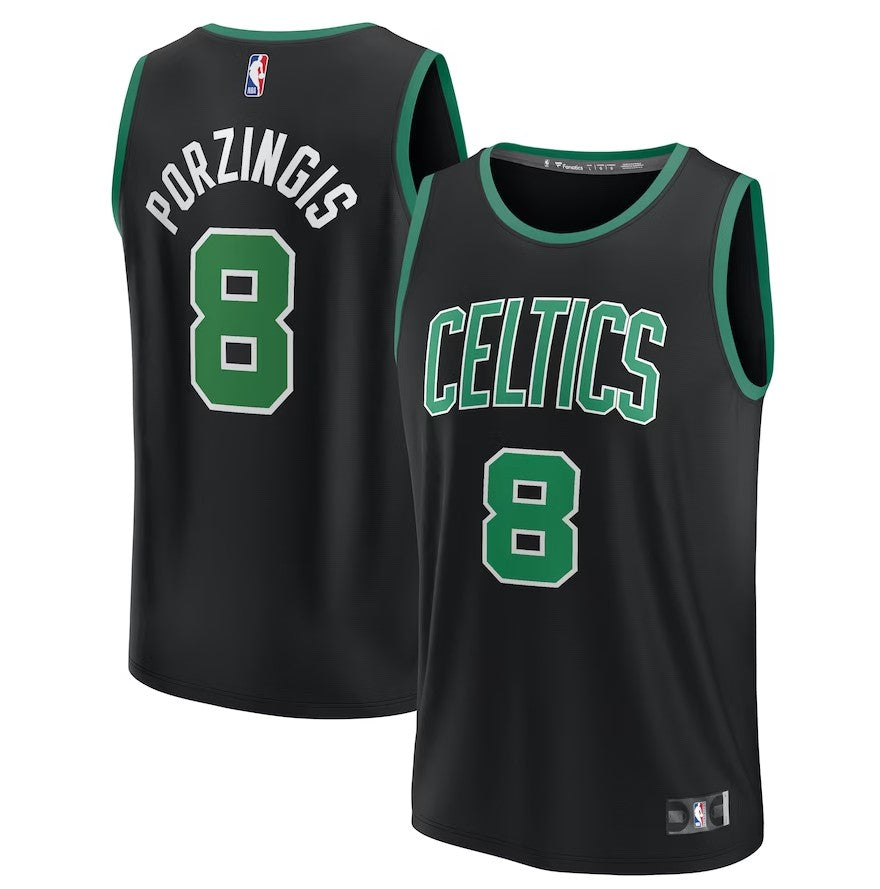 Kristaps Porzingis Boston Celtics Fast Break Player Jersey - Statement Edition - Black
