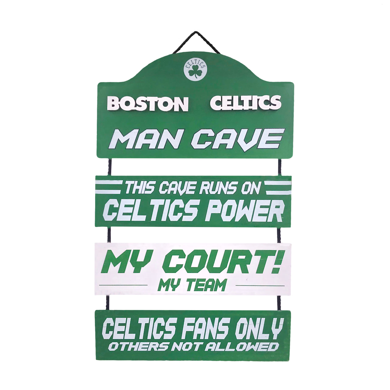 Boston Celtics Wooden Man Cave Dangle Sign