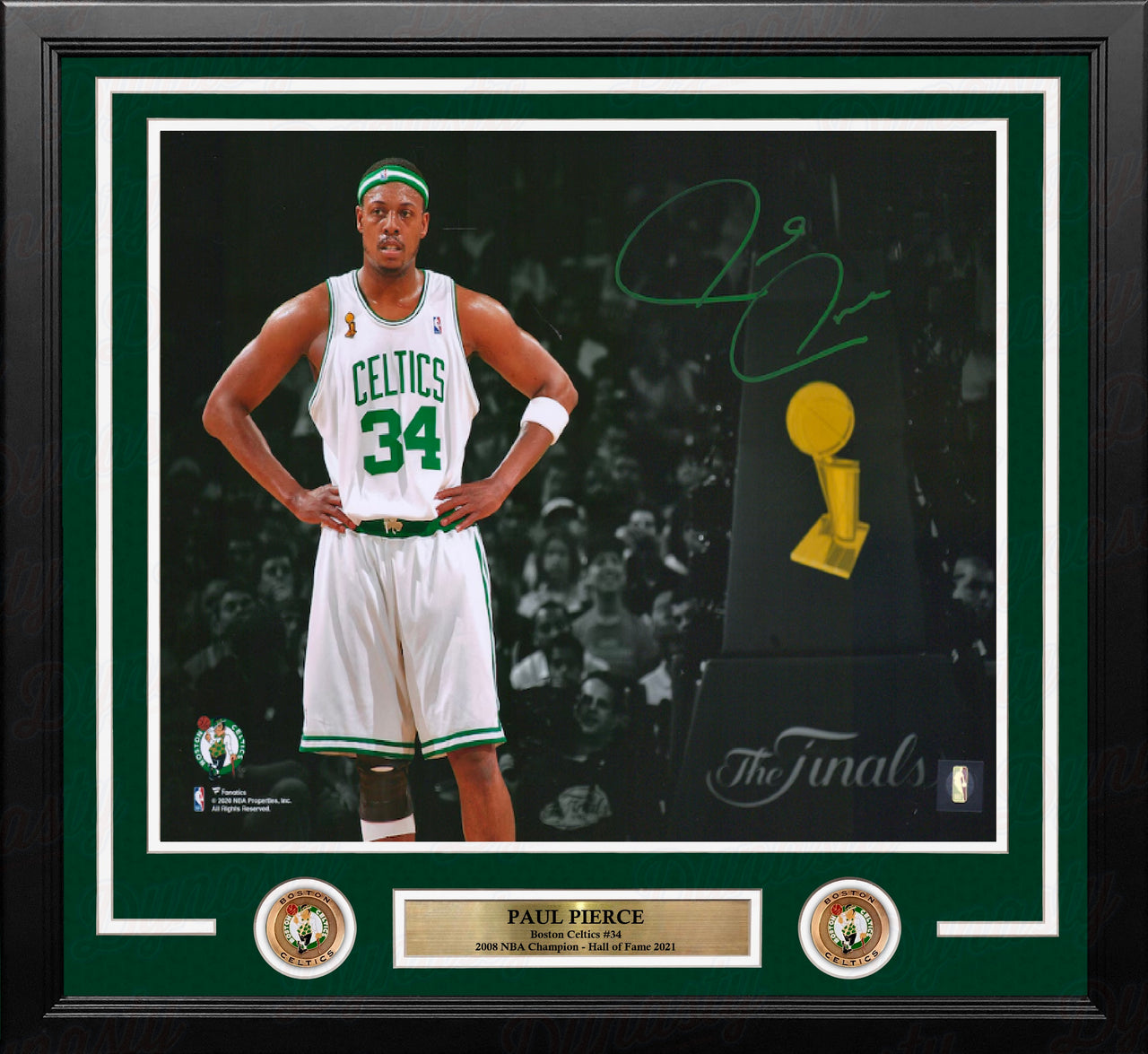 Paul Pierce 2008 NBA Finals Boston Celtics Autographed 11" x 14" Framed Blackout Basketball Photo