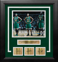Paul Pierce, Ray Allen & Kevin Garnett Boston Celtics 8" x 10" Framed Photo with Engraved Autographs - Dynasty Sports & Framing 