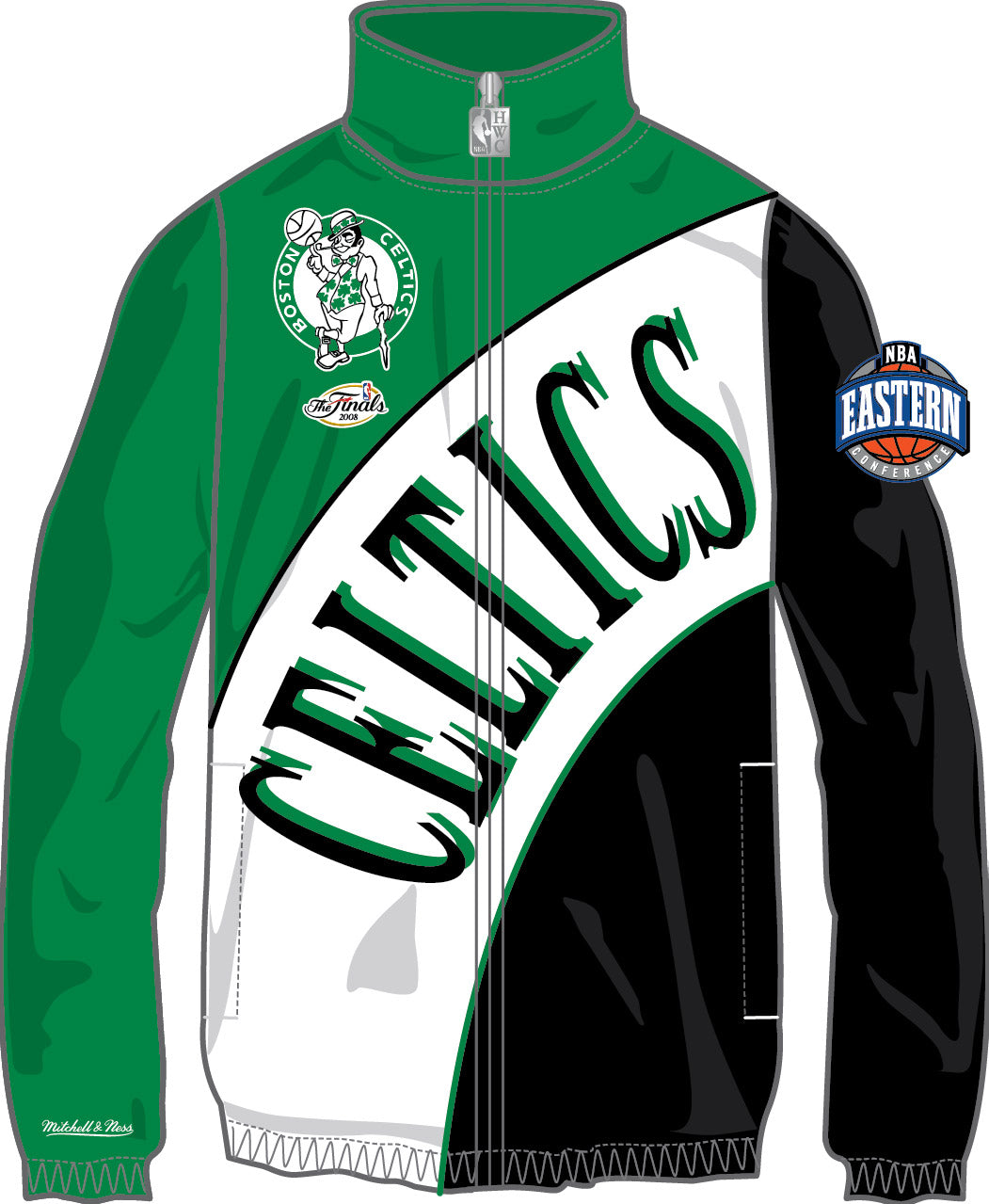 Boston Celtics Mitchell & Ness Arched Retro Lined Windbreaker