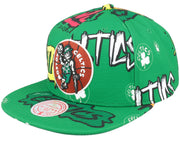 Boston Celtics Mitchell & Ness Sticker Pack Snapback Hat - Dynasty Sports & Framing 