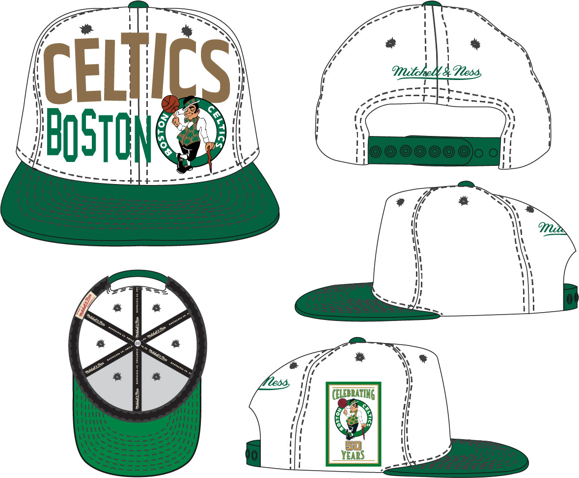 Boston Celtics Mitchell & Ness Toss Up Snapback Vintage Hat