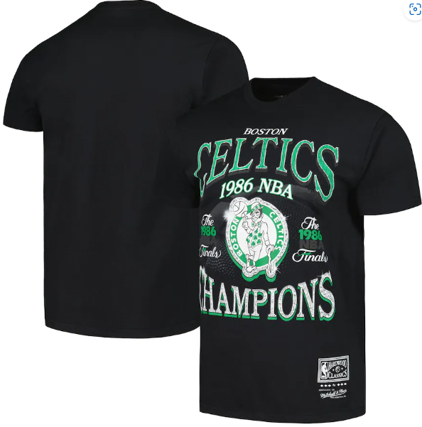 Boston Celtics Mitchell & Ness Black 1986 Finals Championship Era Shirt