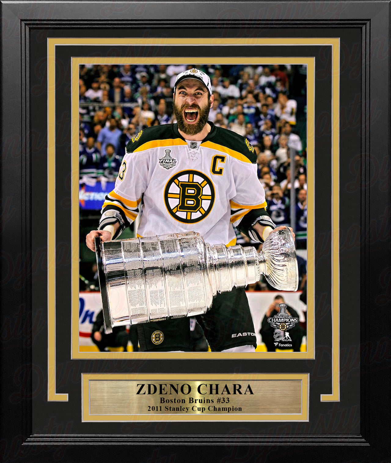 Zdeno Chara Hoists The Stanley Cup Boston Bruins 8" x 10" Framed Hockey Photo