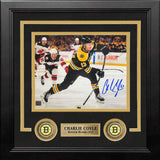 Charlie Coyle in Action Boston Bruins Autographed 8" x 10" Framed Hockey Photo - Dynasty Sports & Framing 