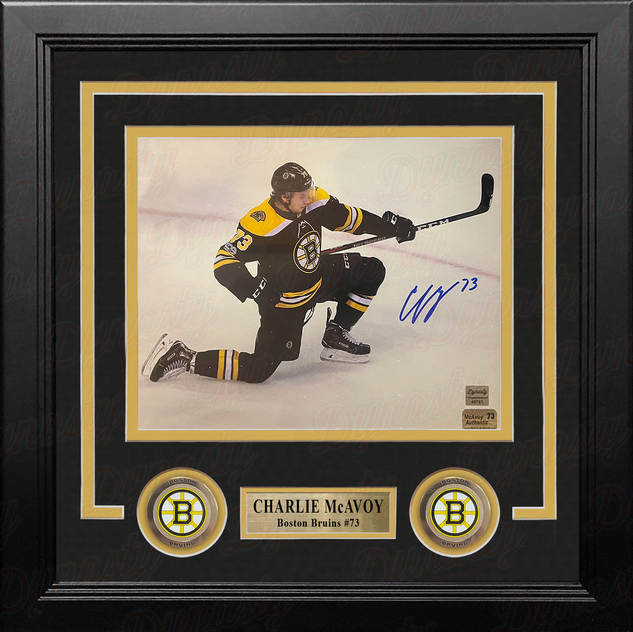 Charlie McAvoy Fist Pump Boston Bruins Autographed 8" x 10" Framed Hockey Photo