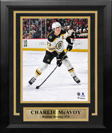 Charlie McAvoy in Action Boston Bruins 8" x 10" Framed Vertical Hockey Photo - Dynasty Sports & Framing 
