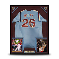 Chase Utley Philadelphia Phillies Autographed Framed Throwback Jersey