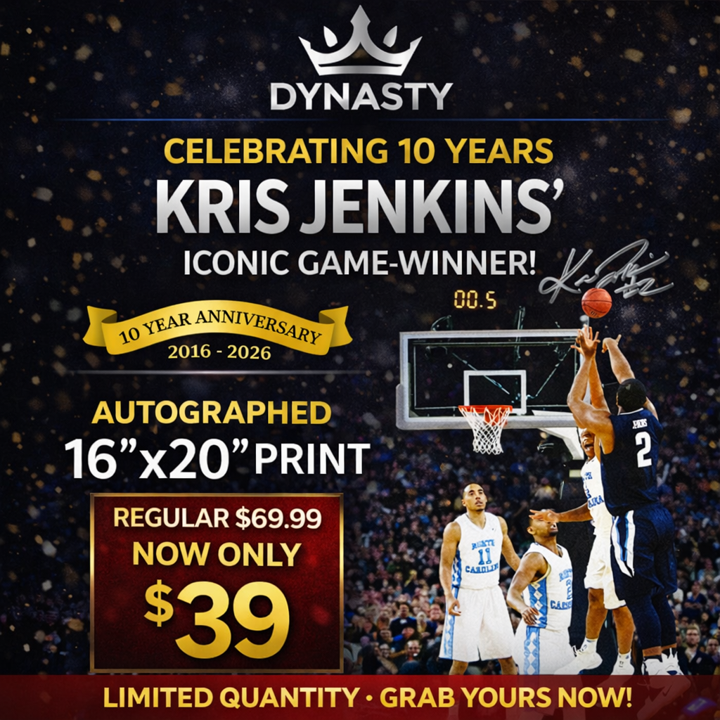 Kris Jenkins Villanova Wildcats 2016 NCAA Champions Buzzer Beater Autographed 16" x 20" Photo